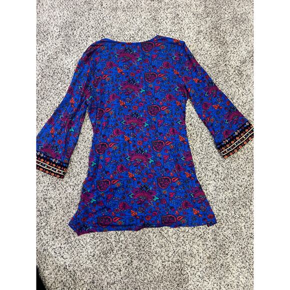 Soft Surroundings Tamuri‎ Tunic, Women's XS Beaded Vibrant Hippie Boho Fun - Picture 10 of 13